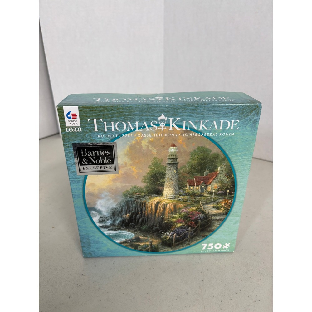 Thomas Kinkade Light of Peace 750 Pc Round Puzzle Barnes & Noble Exclusive New